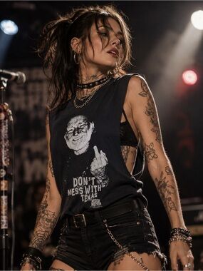 Zion Rootswear Willie Nelson Distressed Vintage Black Graphic Muscle Tee